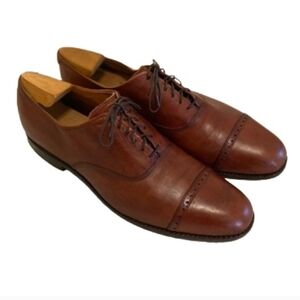 ALLEN EDMONDS FIFTH AVENUE CAP-TOE Shoes Oxfords 12 A 12A Narrow Brown Leather